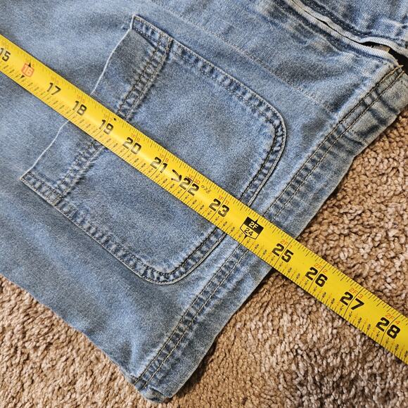 Vtg Bill Blass Denim Shirt Womens L Blue Zip Up 90s Cottagecore Minimalist Boho - Picture 8 of 8